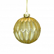 Игрушка елочная декоративная шар, стекло, д. 8 см (золотистая)  магазин «Аура Дома»
